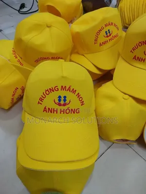 Yellow Caps With Logo