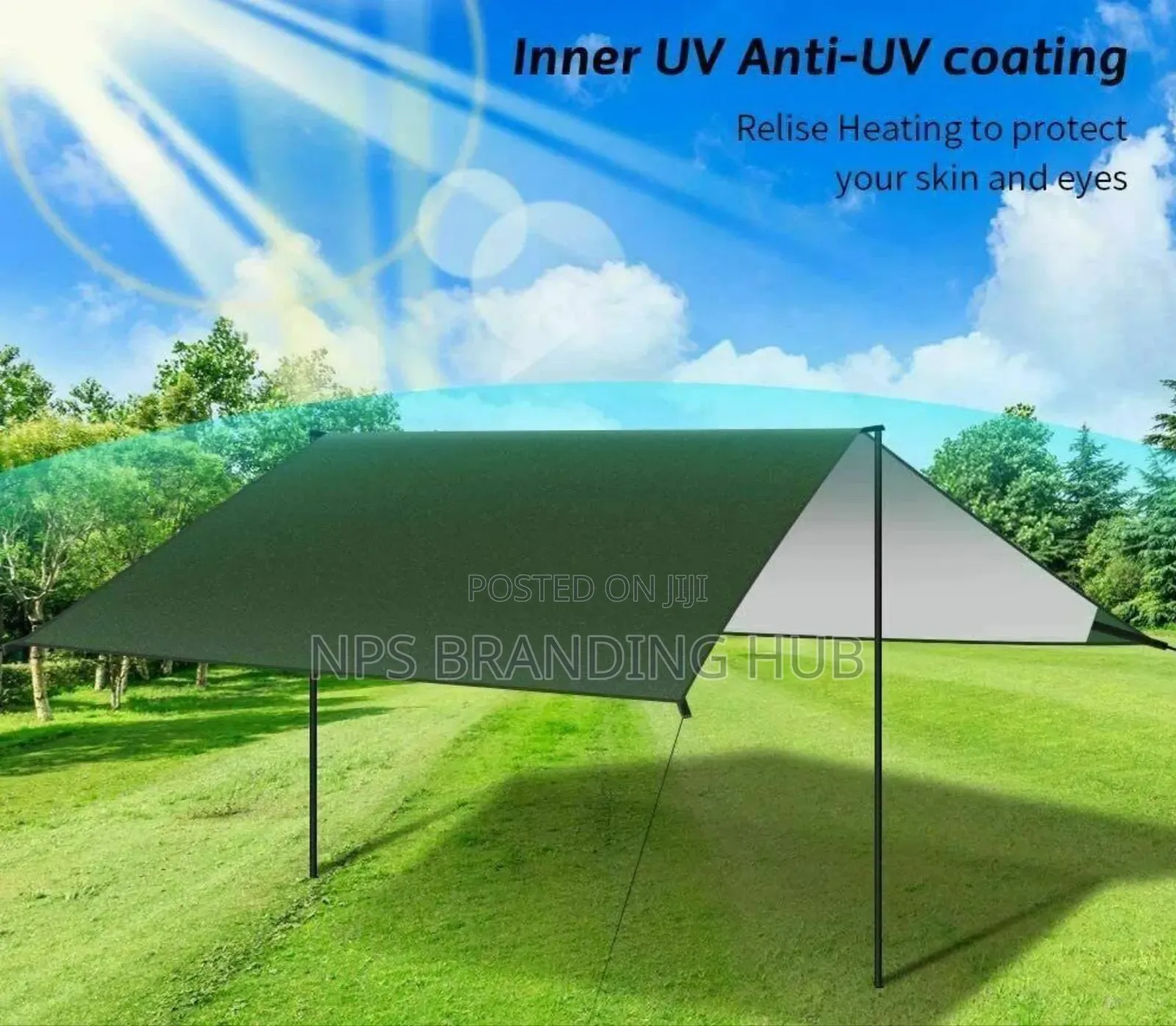 3mx3m Outdoor Tarp With Poles Cs