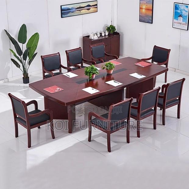Office Table : 2.4m Mahogany Top Boardroom Table - thumbnail 2