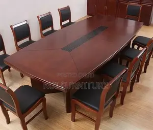 Office Table : 2.4m Mahogany Top Boardroom Table