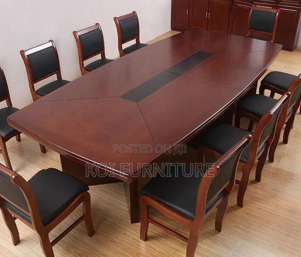 Office Table : 2.4m Mahogany Top Boardroom Table - thumbnail 4