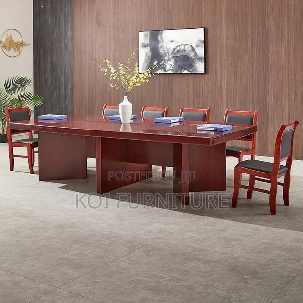 Office Table : 2.4m Mahogany Top Boardroom Table - thumbnail 5
