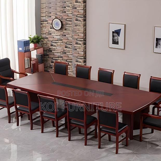 Office Table : 2.4m Mahogany Top Boardroom Table - thumbnail 9