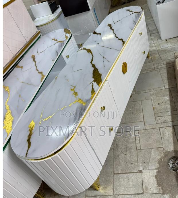 Executive Tv Stand, 6 Fts, Marble Finishing