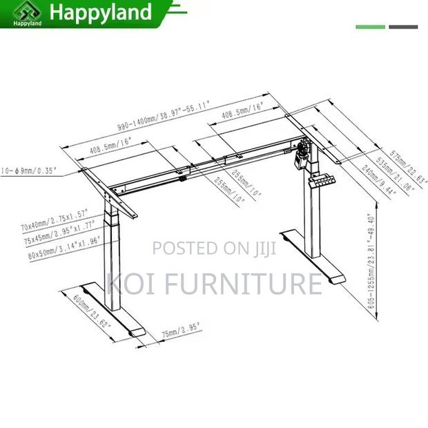 Office Desk : 1.2m Height Adjustable Standing Desk - thumbnail 7