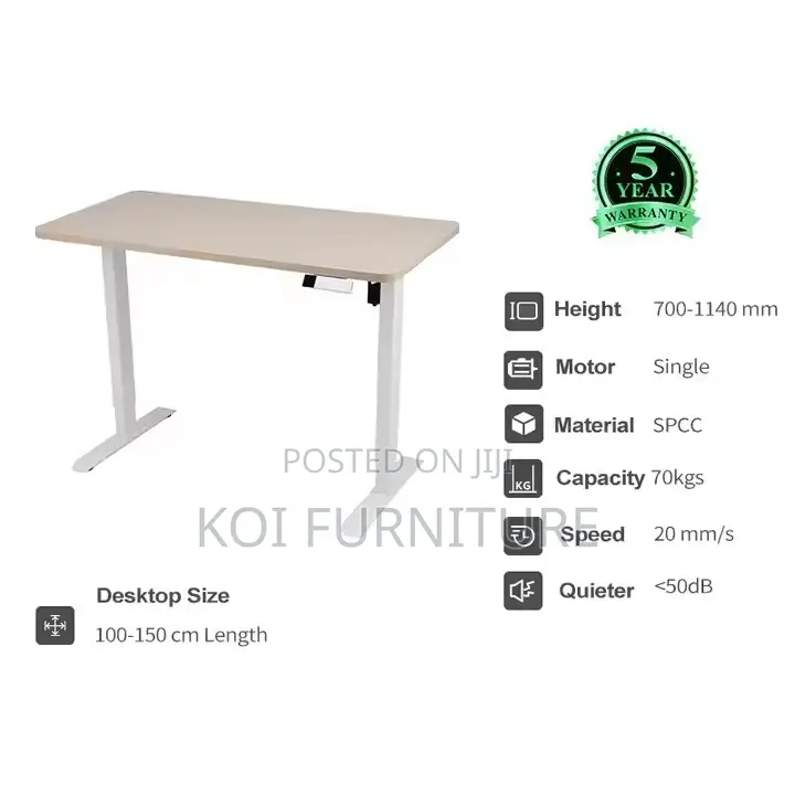 Office Desk : 1.2m Height Adjustable Standing Desk