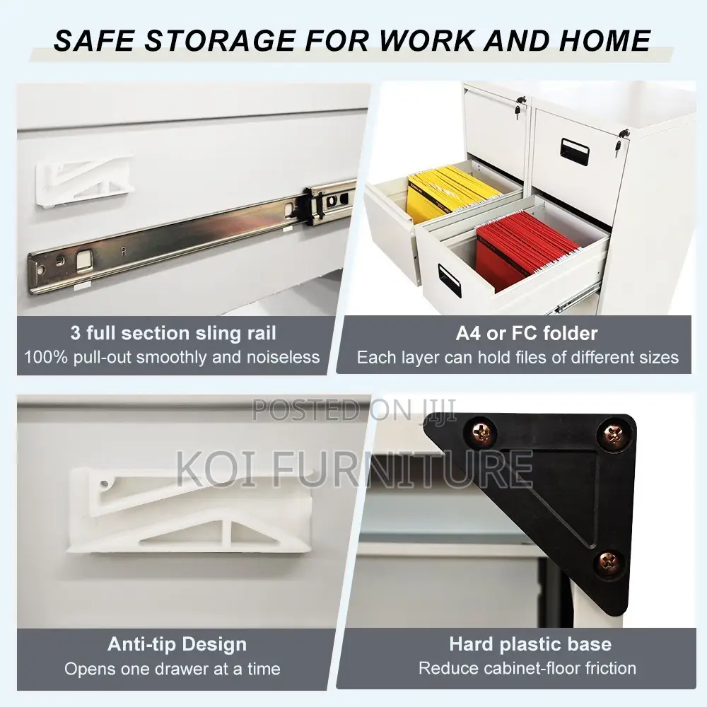 Office Cabinet; Three Lockers Steel Cabinet With Spacious Space