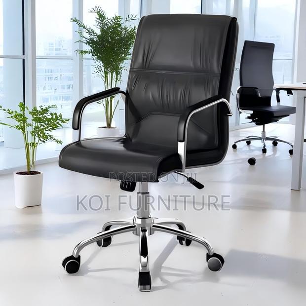 Office Chair; High Back Leather Executive Office Seats - thumbnail 3