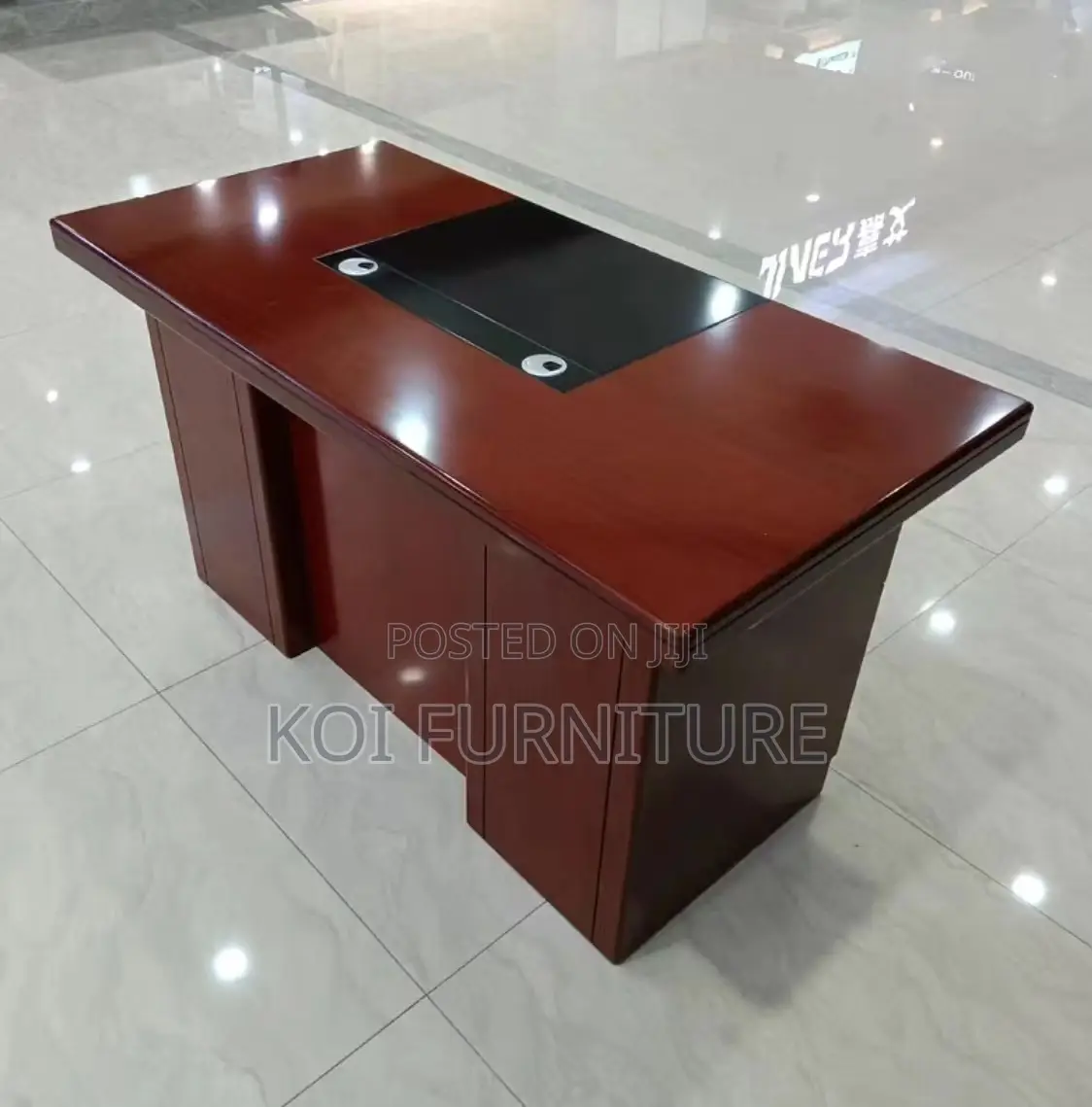 Office Desk; 1400mm Surface Mahogany Executive Office Desk