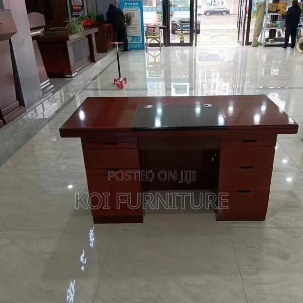 Office Desk; 1400mm Surface Mahogany Executive Office Desk - thumbnail 2