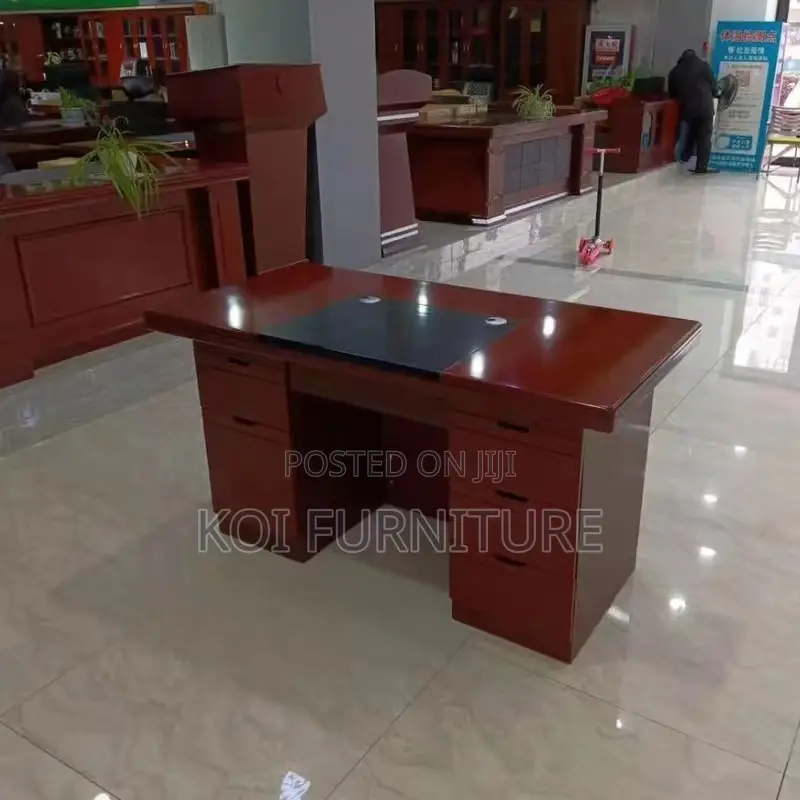 Office Desk; 1400mm Surface Mahogany Executive Office Desk