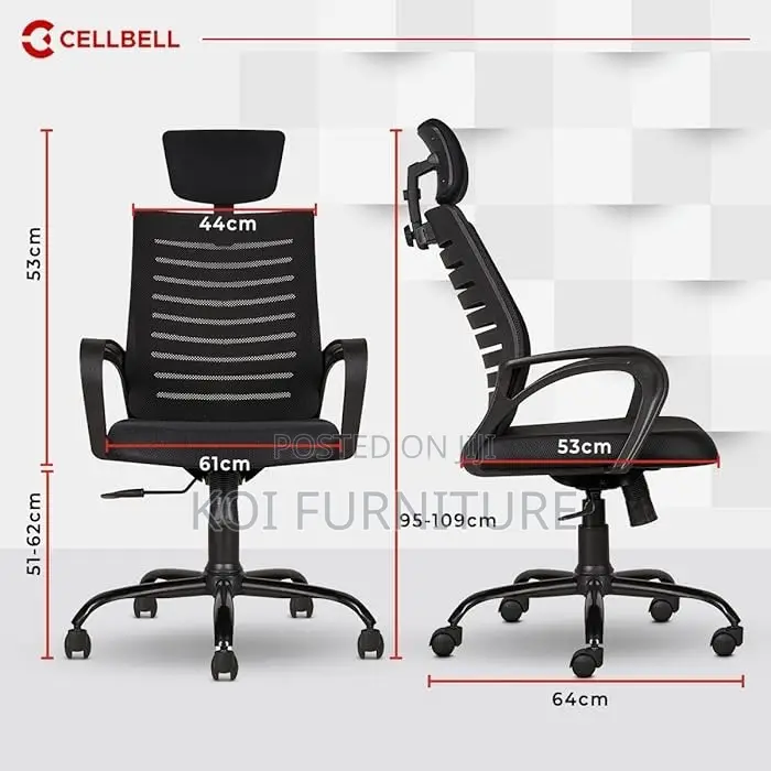 Office Chairs; Fabric Black Home Office Clerical Headrest Chairs