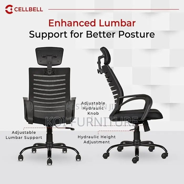 Office Chairs; Fabric Black Home Office Clerical Headrest Chairs