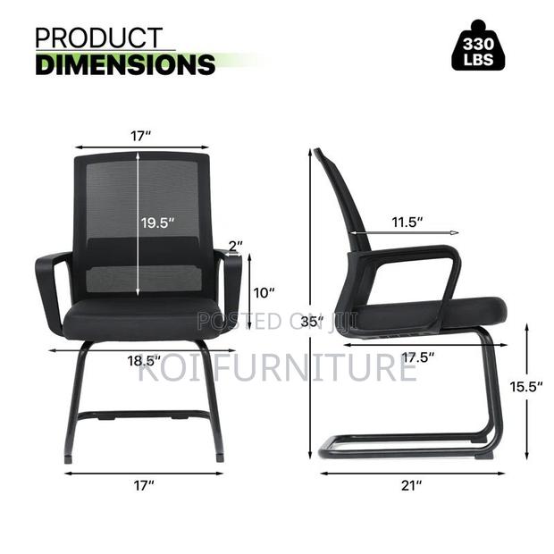 Office Chairs; Cantilever Mesh Backrest Office Chair With Sled Base - thumbnail 2