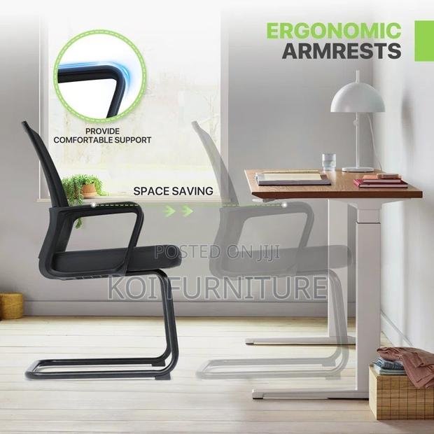 Office Chairs; Cantilever Mesh Backrest Office Chair With Sled Base - thumbnail 4