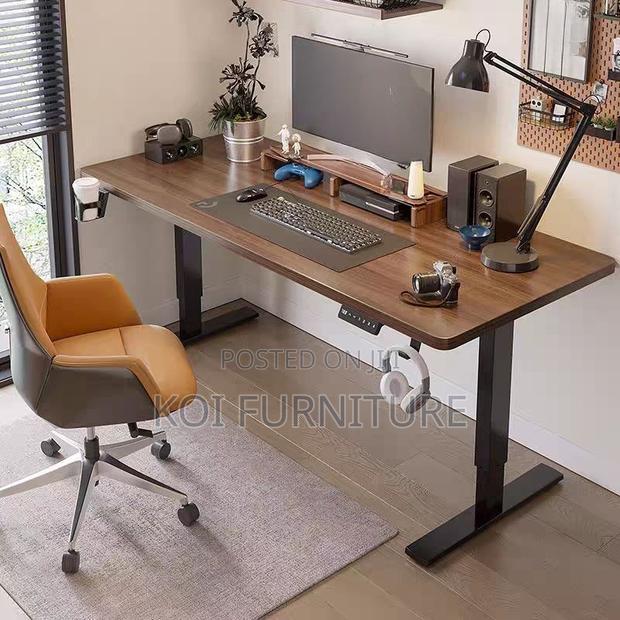 Office Desk; Brown Top 1200mm Ye4578 Adjustable PTRR Desk