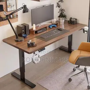 Office Desk; Brown Top 1200mm Ye4578 Adjustable PTRR Desk