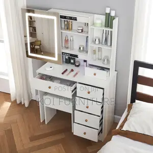 Dressers; Top Stylish White Modern Classic Vanity Set