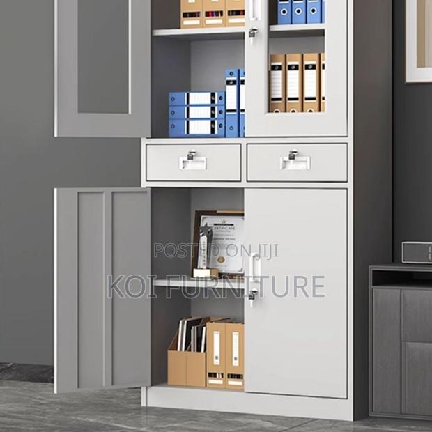 Office Cabinet; Two Doors Steel Grey Office Executive Compact Cabinet - thumbnail 3
