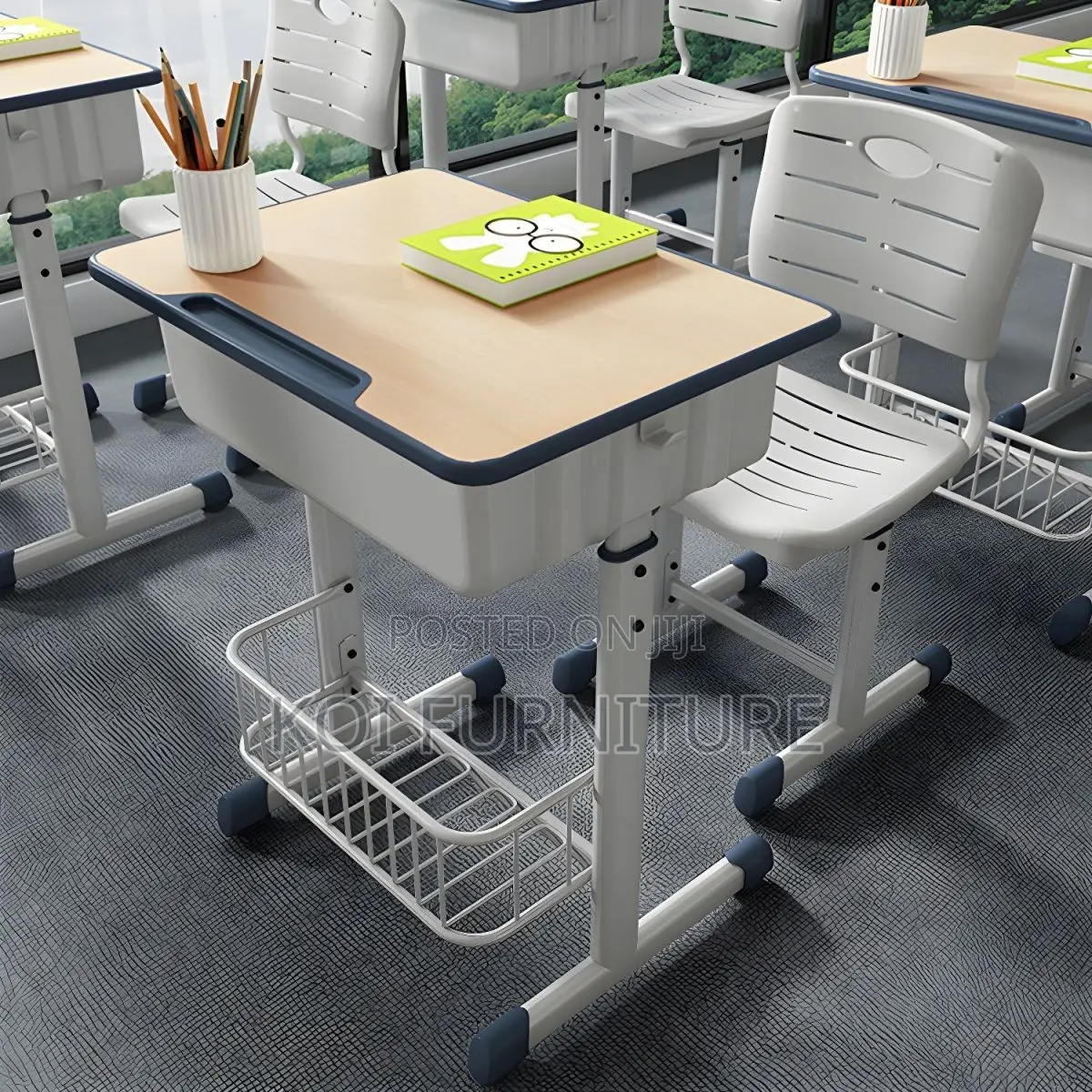 Home Desk; Home Schooling Adjustable Desk Chair Set for Kids