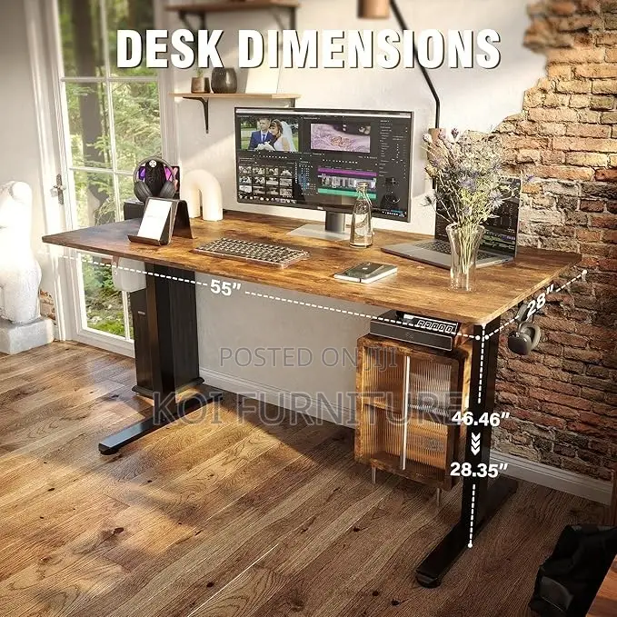 Office Tables; 1.4m Home Office Adjustable Desk With Ultimate Stable