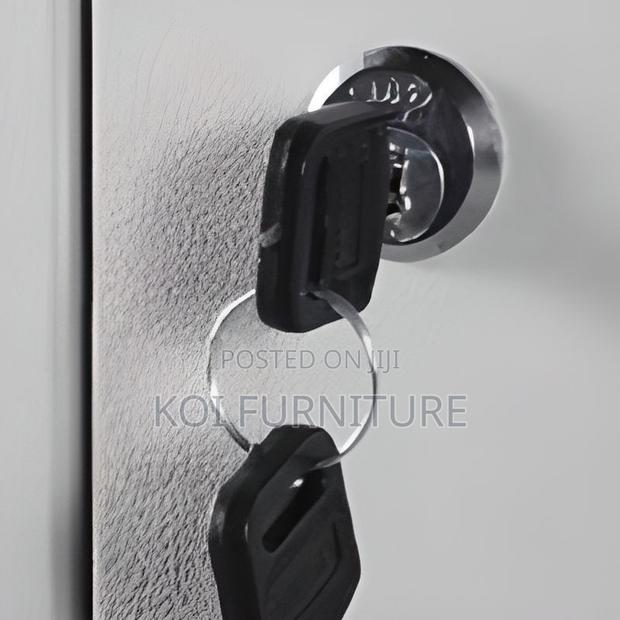 Office Cabinet; Two Doors Gray Steel Metallic Document Cabinet - thumbnail 5