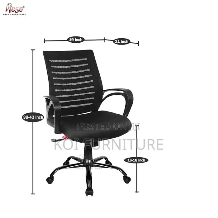 Office Chairs; Elite Black Strong Mesh Office Seat
