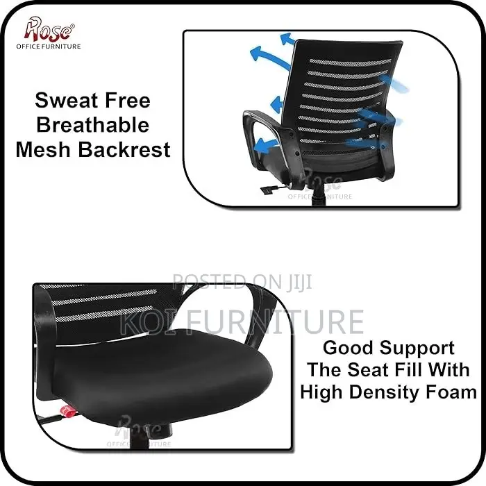 Office Chairs; Elite Black Strong Mesh Office Seat