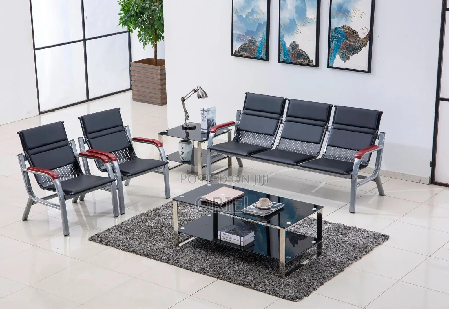 Reception Sofas:- Visitor Waiting Area Sofa With Arm Support