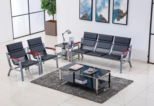 Reception Sofas:- Visitor Waiting Area Sofa With Arm Support - thumbnail 10