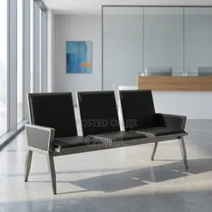 Reception Benches:- 3-Link Metal Reception Bench for Waiting Area