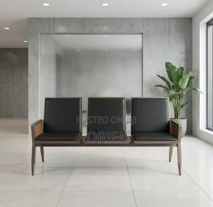 Reception Benches:- 3-Link Metal Reception Bench for Waiting Area