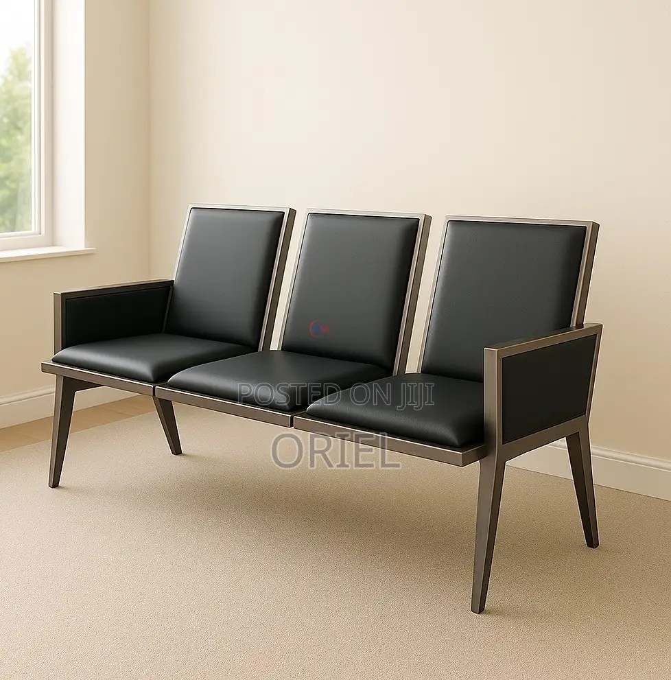 Reception Benches:- 3-Link Metal Reception Bench for Waiting Area