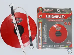 Wiseup 50m (165ft)Heavy Duty Fibreglass Measuring Tape -Surveyor Reel