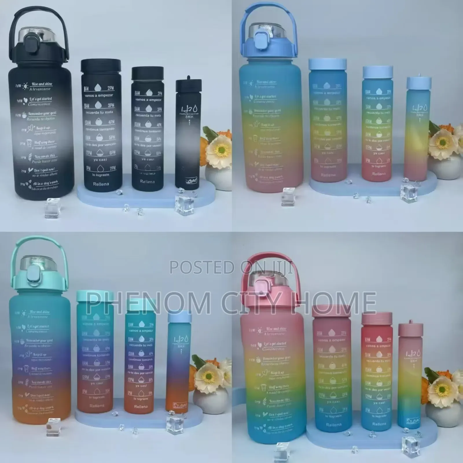5 and 4 Set Motivational Water Bottle Available