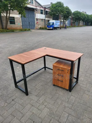 1.2m Metallic L-Shape Office Desk