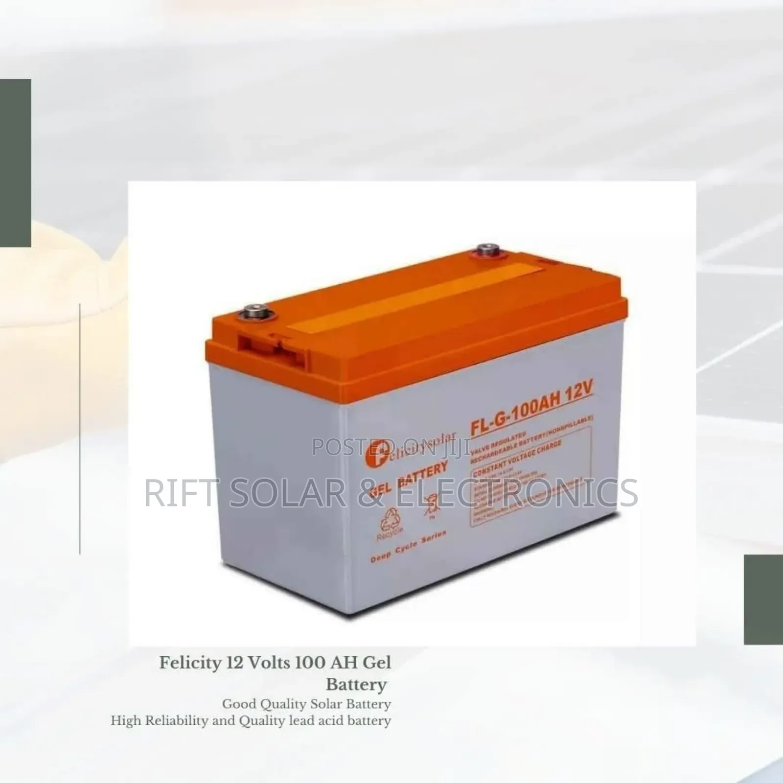Brand New 12v - 100ah Heavy Duty Felicity Solar Gel Battery