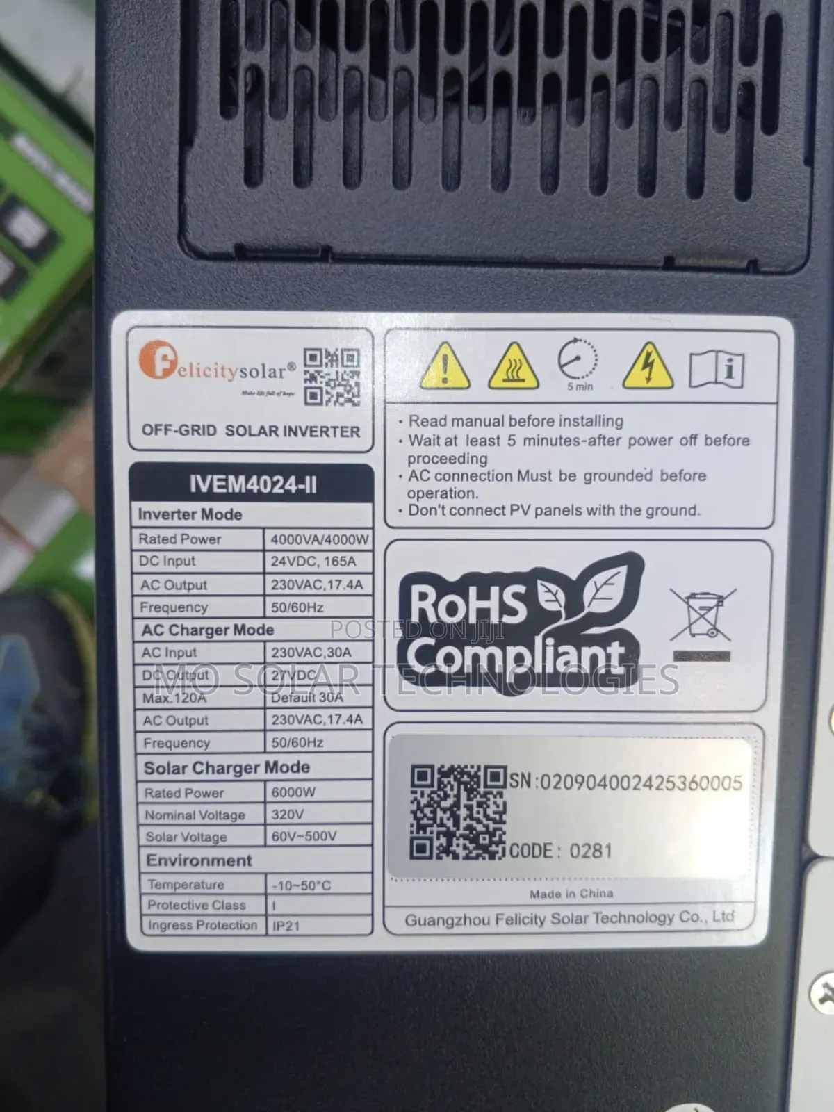 4kw 24v Felicity Hybrid Inverter