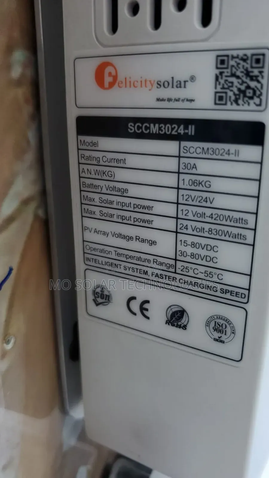 30amps Solar Felicity MPPT Charge Controller