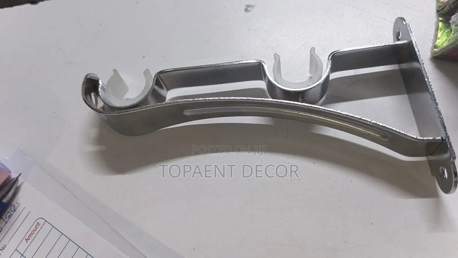 Double Silver Bracket Heavy Duty Coated Rod Brackets