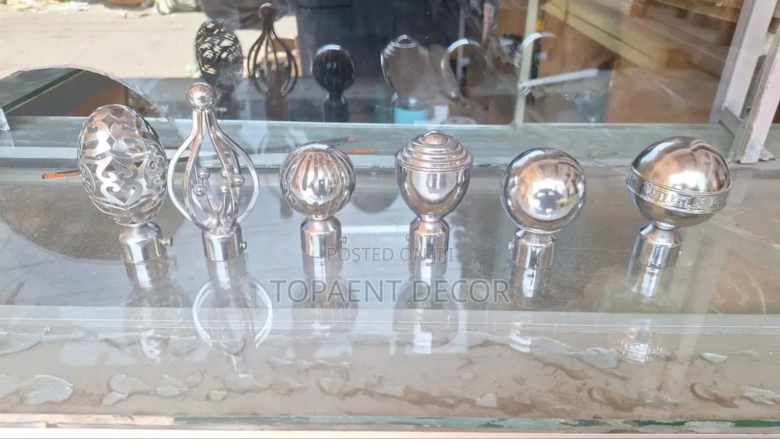 Silver,All Types,Classy Flower Ends for Powder Coated Curtain Rods