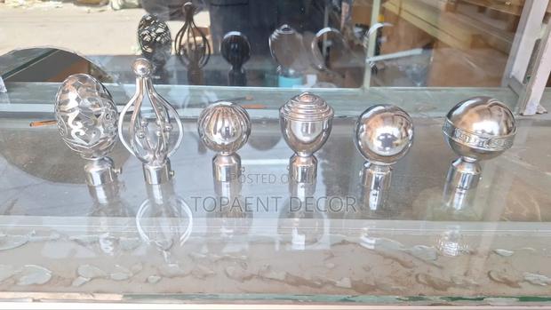 Silver,All Types,Classy Flower Ends for Powder Coated Curtain Rods