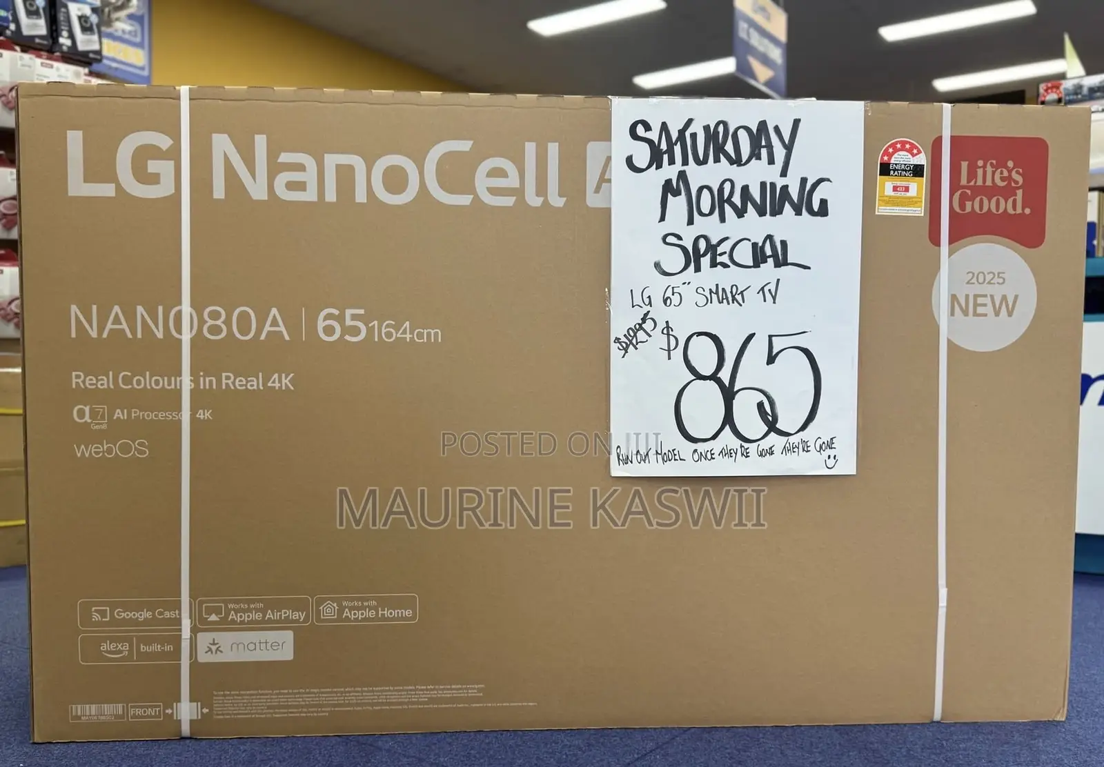 Lg 65” Nano80 4 K