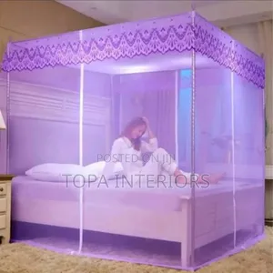 Breathable 4x6 Purple Canopy Mosquito Net With 4 Stands