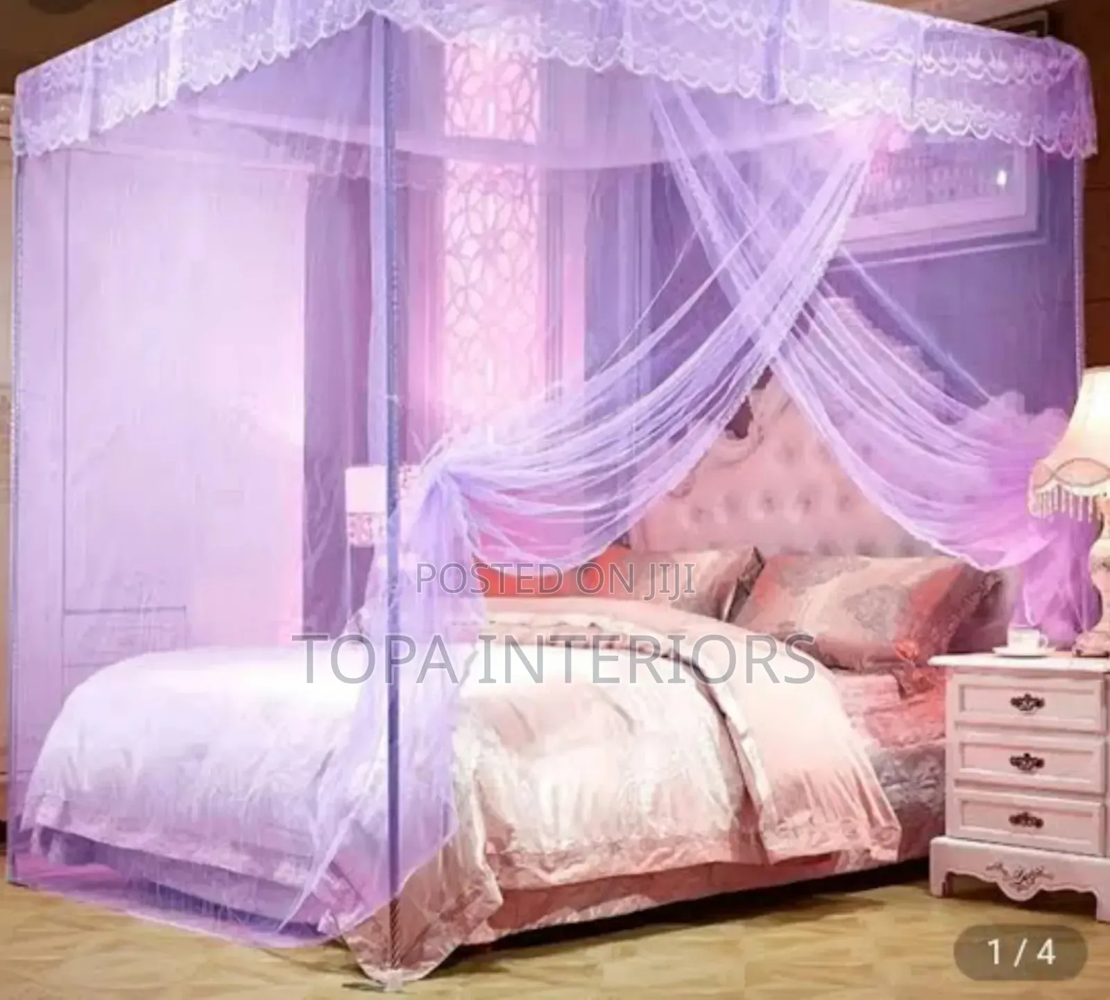Mosquito Net Set With Four Metallic Stands