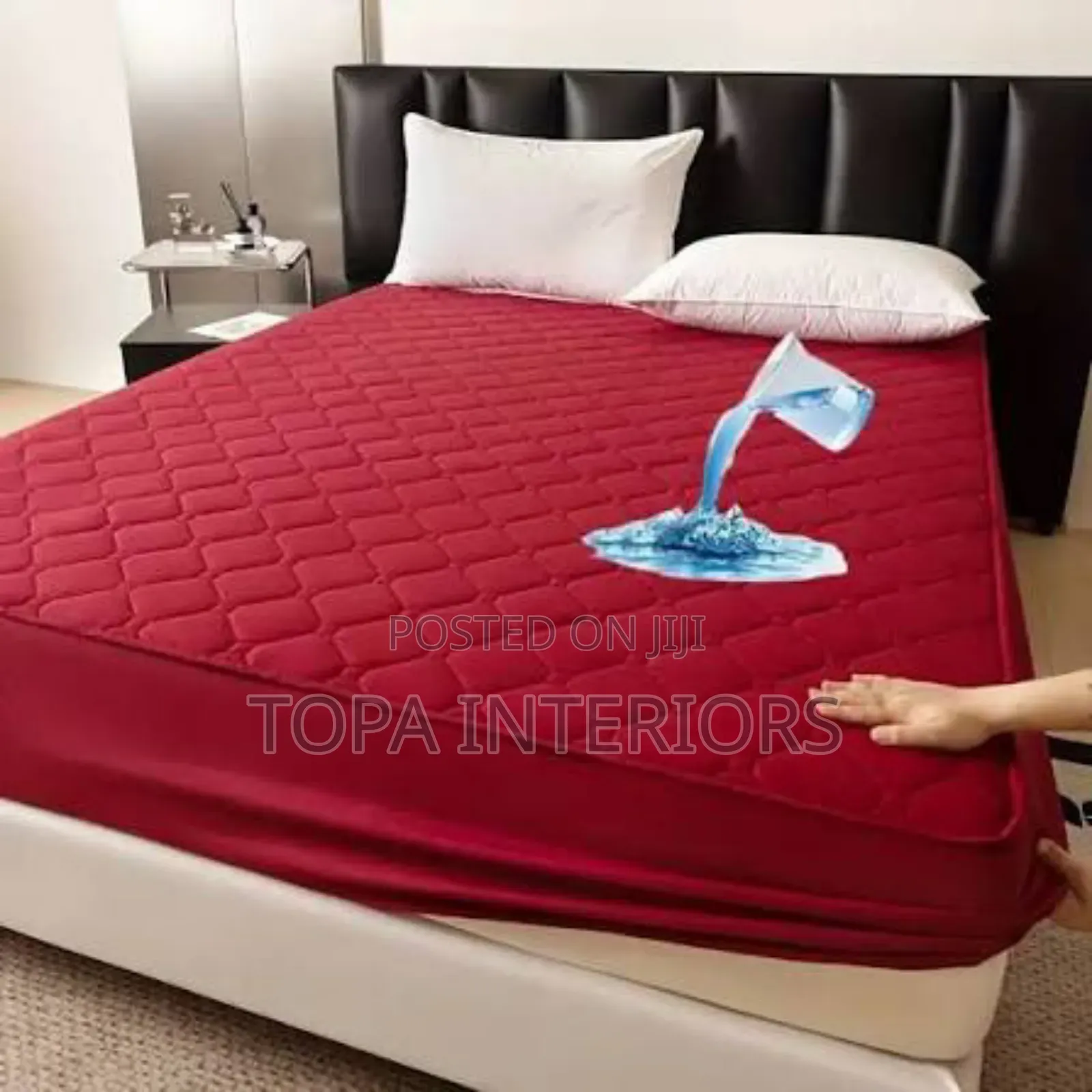 Maroon 100% Waterproof Fitted Mattress Covers