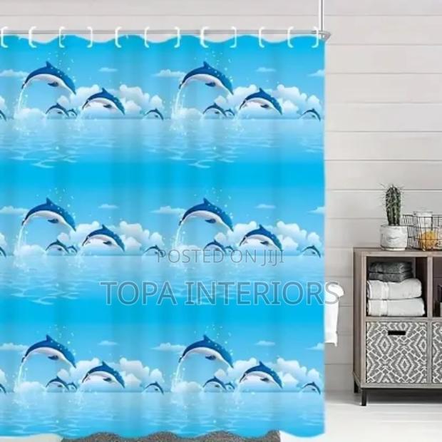 Blue Bathroom Waterproof Shower Curtains