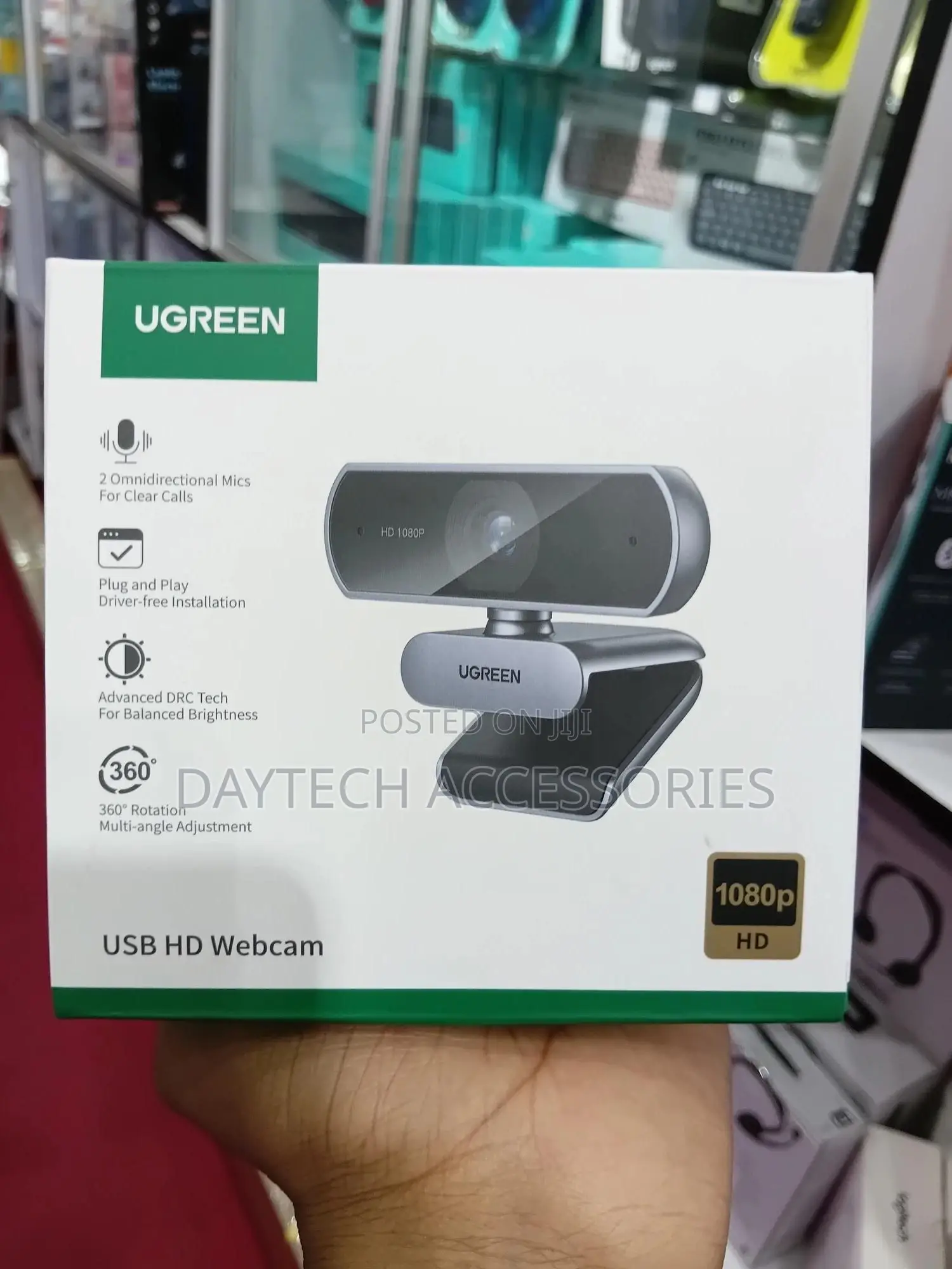 Ugreen Webcam for Pc, Full Hd 1080p/30fps Webcam for Laptop