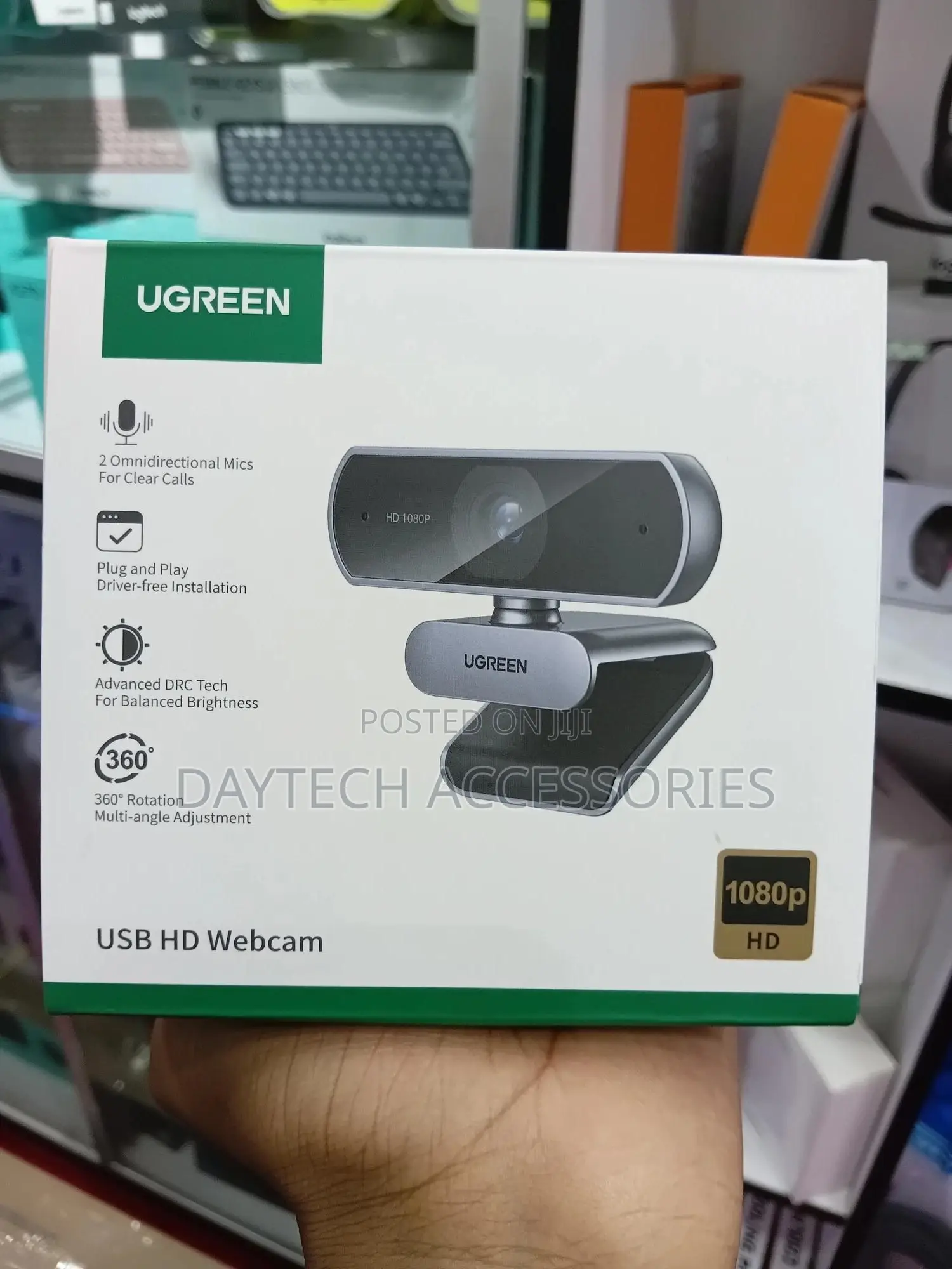 Ugreen Webcam for Pc, Full Hd 1080p/30fps Webcam for Laptop