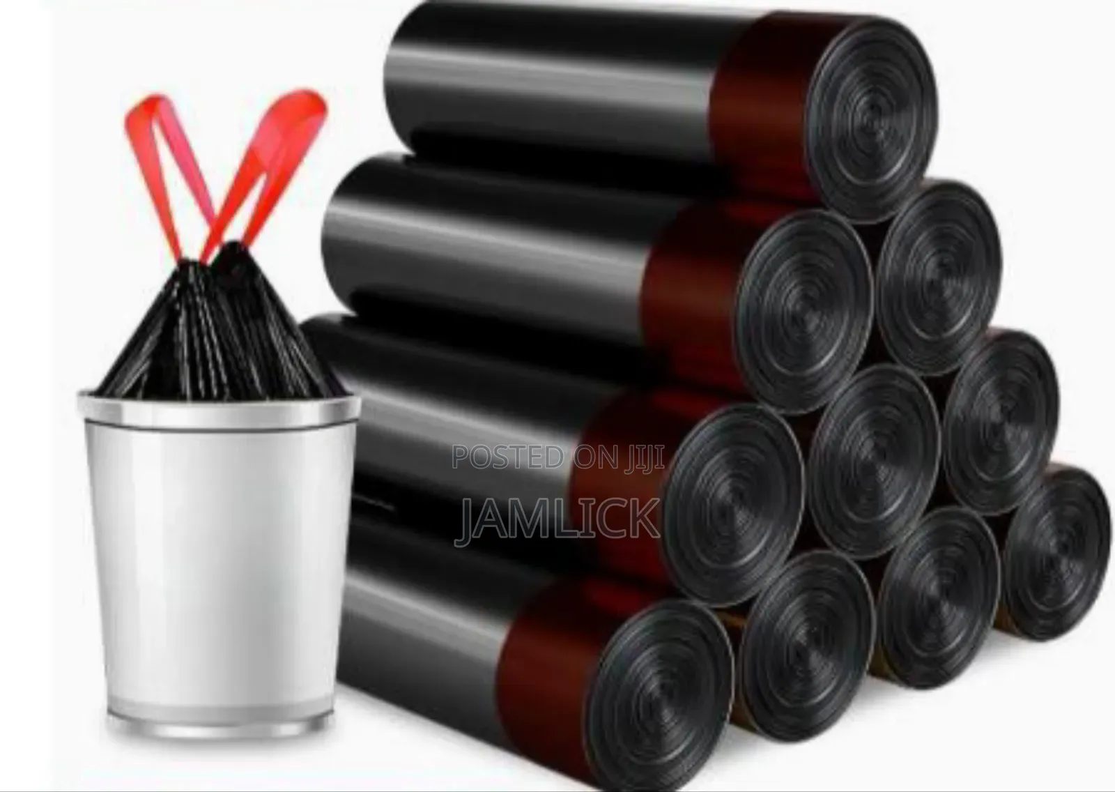 75pcs Thick Trash Bags 45×50cm – Drawstring Garbage Liners - Cr